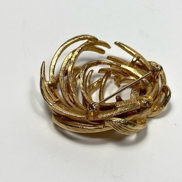 LiSNER Brooch Vintage Signed Gold Tone Swirl Knot - Picture 10 of 10